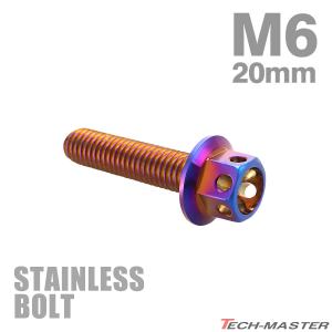 ステンレスボルト M6×20mm P1.0 六角ボルト フラワーヘッド キャップボルト 焼きチタンカラー TB0545
