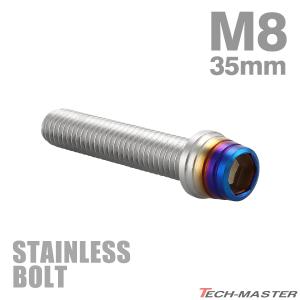ステンレスボルト M8×35mm P1.25 六角ボルト テーパーシェルヘッド キャップボルト シルバー×焼きチタンカラー TB0874