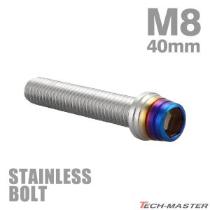 ステンレスボルト M8×40mm P1.25 六角ボルト テーパーシェルヘッド キャップボルト シルバー×焼きチタンカラー TB0875