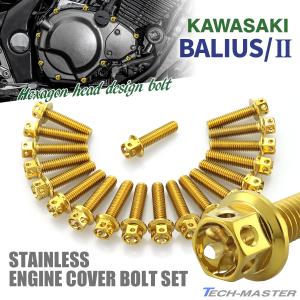 バリオス/II BALIUS エンジンカバー クランクケース ボルト 19本セット ステンレス製 カワサキ車用 ゴールドカラー TB8230｜tmst