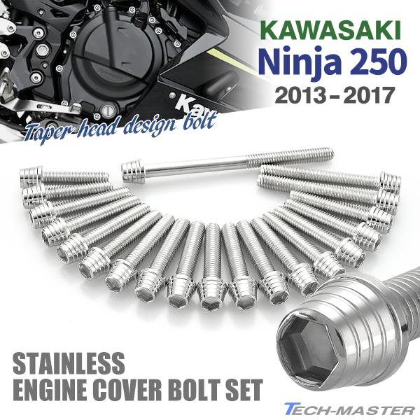 ニンジャ250 13年〜17年 Ninja エンジンカバー クランクケース ボルト 20本セット ス...