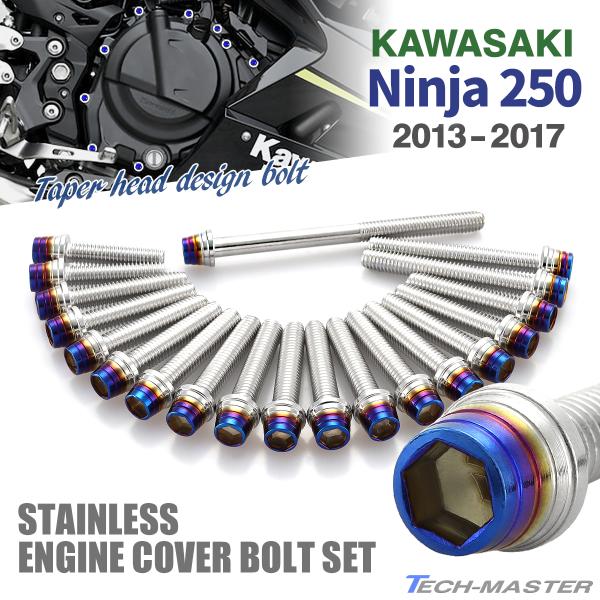 ニンジャ250 13年〜17年 Ninja エンジンカバー クランクケース ボルト 20本セット ス...