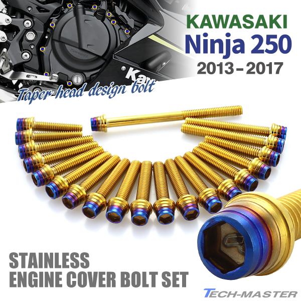ニンジャ250 13年〜17年 Ninja エンジンカバー クランクケース ボルト 20本セット ス...