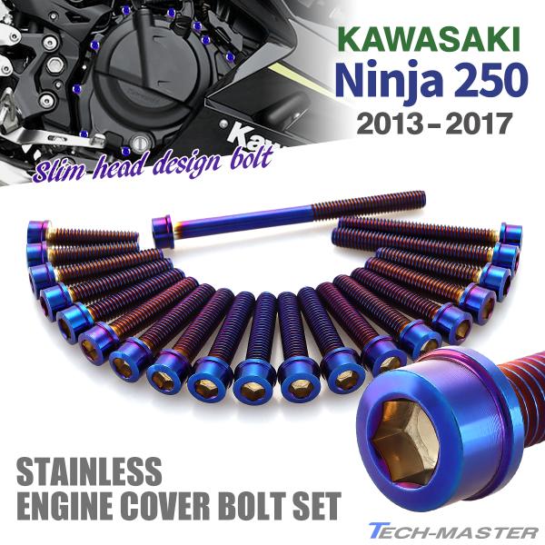 ニンジャ250 13年〜17年 Ninja エンジンカバー クランクケース ボルト 20本セット ス...