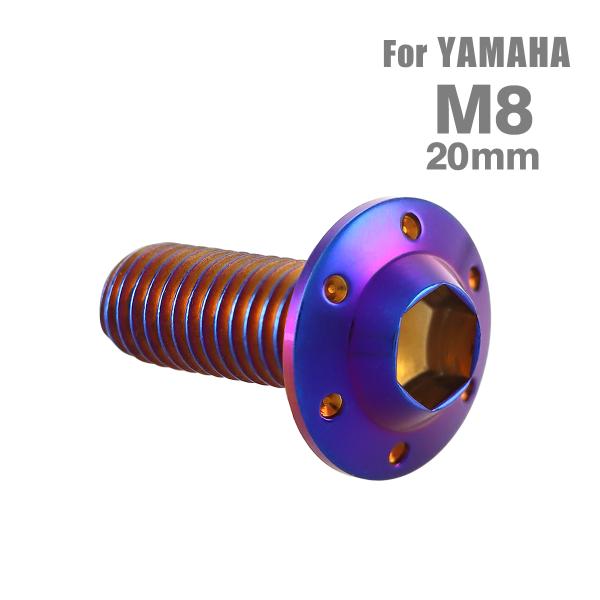 ブレーキディスク ローターボルト M8×20mm P1.25 ホンダ用 ホールヘッドH-1 焼きチタ...