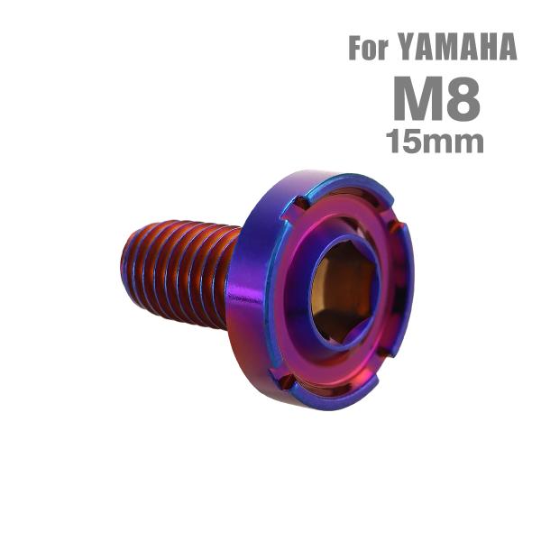 ブレーキディスク ローターボルト M8×15mm P1.25 ヤマハ用 デザインヘッド 焼きチタンカ...