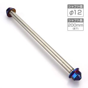 バイク アクスルシャフト ステンレス製 汎用 200mm M12 ブルー 焼きチタンカラー TH0351｜tmst