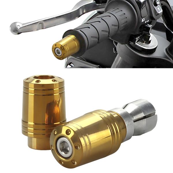 バイク グリップ バーエンド プラグ キャップ 22.2mm ハンドル用 ゴールド TH0438