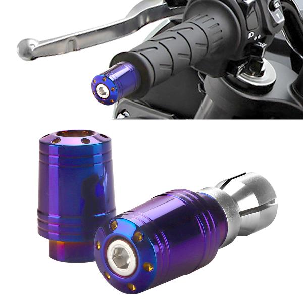 バイク グリップ バーエンド プラグ キャップ 22.2mm ハンドル用 焼きチタンカラー TH04...