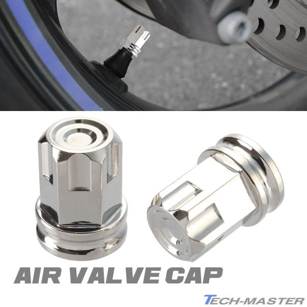 エアバルブキャップ タイヤ バルブキャップ 2個入り ステンレス製 シルバー TH0517