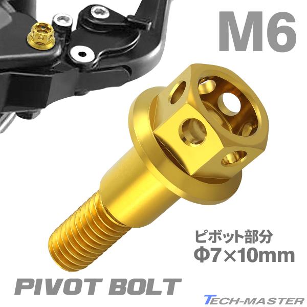 バイク ハンドル レバーボルト ピボットボルト Φ7×10mm M6×14mm ステンレス ゴールド...