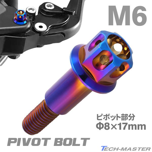 バイク ハンドル レバーボルト ピボットボルト Φ8×17mm M6×13mm ステンレス 焼きチタ...