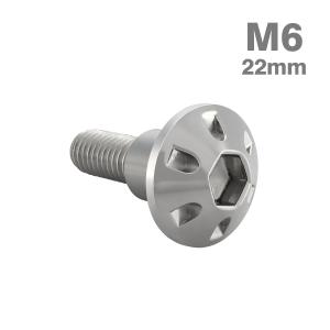 ステンレスボルト M6×22mm P1.0 円筒部直径9mm 段付きボルト 六角穴付き シルバーカラー TR0871