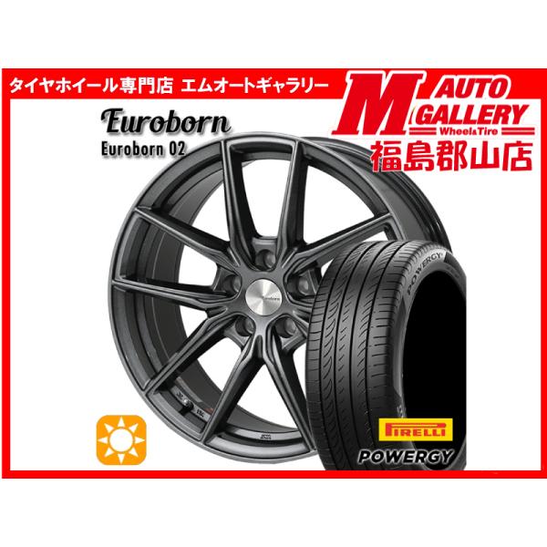 郡山 新品 サマータイヤホイールセット1台分 ユーロボーン02 17x7.5J+34 5H120 G...