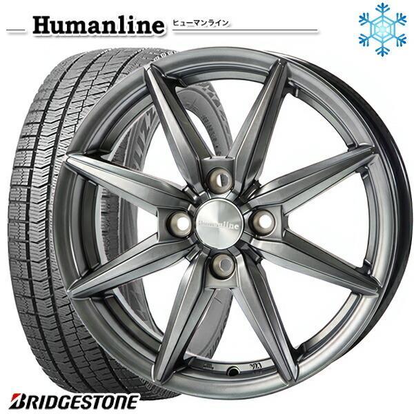 高崎 新品 冬セット ヒューマンライン HS-08 15x5.5J +43 4H100 ブリヂストン...