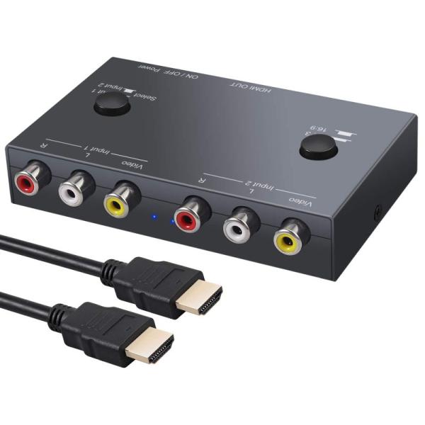 LiNKFOR 2ポート AV to HDMI変換器 16：9/4：3 PAL/NTSC対応 108...
