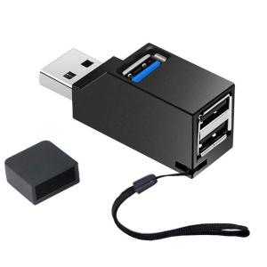 USBハブ 3ポート USB3.0＋USB2.0コンボハブ 超小型 高速 軽量 (ブラック) (USBハブ)｜tn19-store