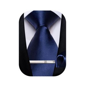 DiBanGu ネクタイ 結婚式 ブルー ネクタイ ポケットチーフ タイピン セット ギフトボックス付き 就活 入学式｜tn19-store