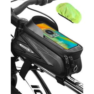 Souke Sports自転車 バッグ トップチューブバッグ ロードバイク スマホホルダー 防水 フレームバッグ 大型機も楽 大容量 TPU｜tn19-store