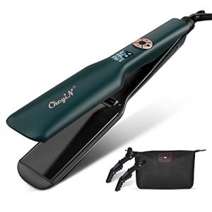 CkeyiN ヘアアイロン ストレートアイロン マイナスイオン 44mmプレート プロ仕様 120℃?230℃ 12段階温度調節 温度ロック機能