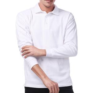 ポロシャツ メンズ 長袖 長袖ポロ 無地 鹿の子 かのこ やや厚手