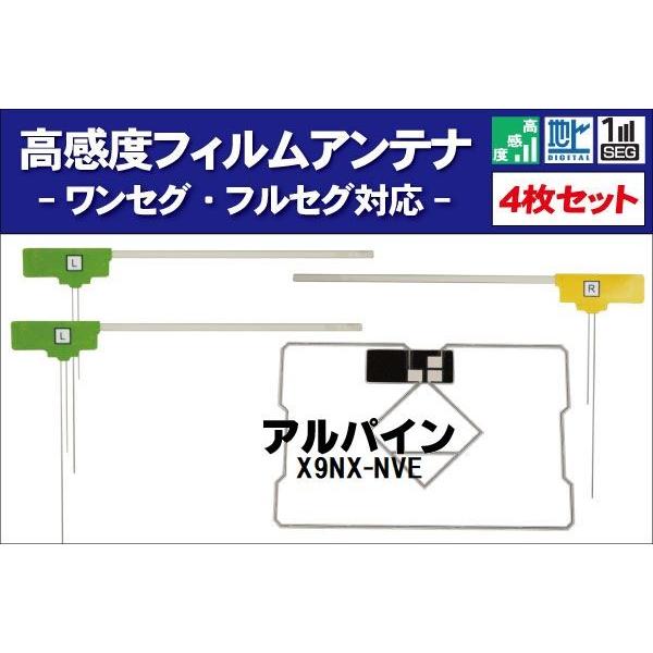 フィルムアンテナ アルパイン X9NX-NVE ナビ 対応 地デジ ワンセグ フルセグ GPS一体型...