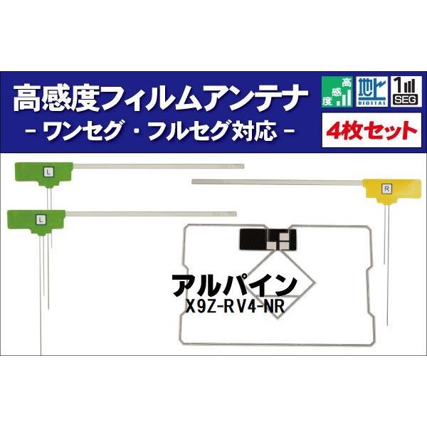 フィルムアンテナ アルパイン X9Z-RV4-NR ナビ 対応 地デジ ワンセグ フルセグ GPS一...