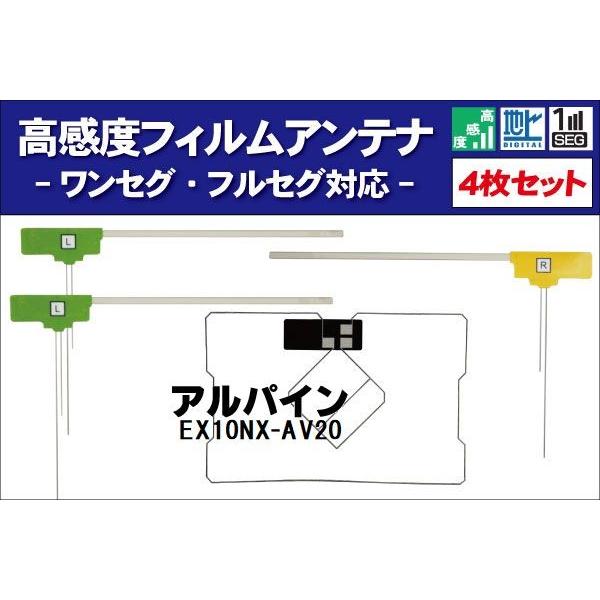 フィルムアンテナ アルパイン EX10NX-AV20 ナビ 対応 地デジ ワンセグ フルセグ GPS...