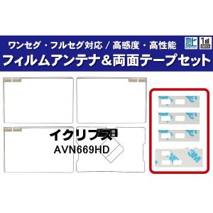 フィルムアンテナ &amp; GPS一体型フィルム &amp; 両面テープ セット イクリプス ECLIPSE 用 AVN669HD 地デジ ワンセグ フルセグ 高感度 強力 3M 使用