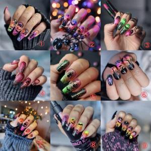 【24枚入り】 ネイルチップ ロング つけ爪 DIY ネイル 手作りネイルチップ ハロウィーン飾り 幽霊 蜘蛛 かぼちゃ悪魔 ハロウィン 韓国 可愛い ネイル テープ付き