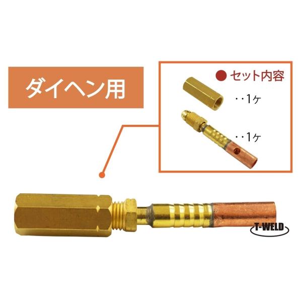 TIG パワーケーブル 組込金具 セット　ダイヘン 用 （11N37 適合 ×1 、延長用ソケット ...