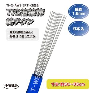 TIG 溶接棒 純チタン Ti-2 AWS ERTi-2 適合 線径：1.6mm 長さ：約30