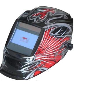 液晶自動遮光溶接面　高級タイプ　TOAN-9850赤　スパイダー(高級パネル、4センサー、特大視野)　新商品