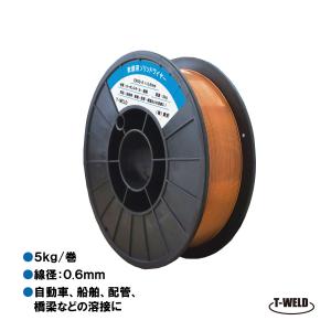 JIS YGW12 軟鋼用ソリッドワイヤ　MG-SOFT、 YM-45T, PF-71等適合品　0.6mm　5kg/巻