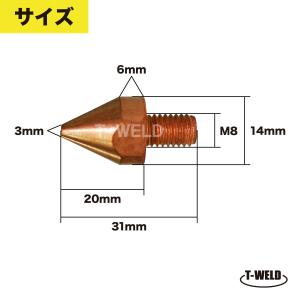 スポット溶接機用 電極 2本セット TOAN型...の詳細画像2