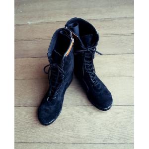 ATENEO 黒 スエード プロフェッショナルブーツ NERO (Black)
