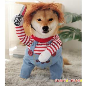 チャッキー 変装 犬 ハロウィン 犬 服 フレブル フレンチブルドッグ コスチューム コスプレ おもしろグッズ｜tobita-store