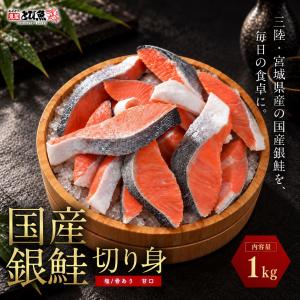【3点購入で1000円オフ対象】【国産】 銀鮭 切身 1kg 三陸産 宮城県産 塩鮭 甘口 塩味 骨あり 鮭 さけ サケ 切り身 焼き鮭 冷凍 個別冷凍 魚屋とび魚 gsjp2610