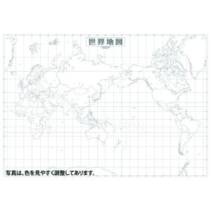 【大判出力】世界白地図　B0判 営業戦略 学習 大判出力ポスター 壁貼り 会議室 オフィス インテリ...