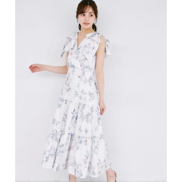 ５秒で仕上がる夏の主役服♪肩リボン付きハシゴレースティアード切り替えカシュクールワンピース tocc...