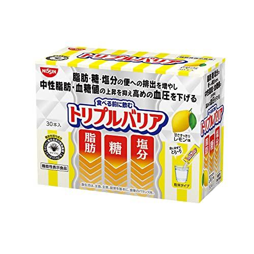 日清食品 トリプルバリア オオバコ サイリウム 甘さすっきりレモン味 1箱 30本入 機能性表示食品...