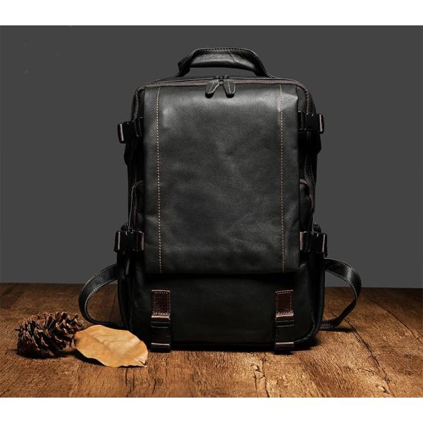多機能 リュック バックパック 本牛革 通気性 男女兼用 防水性 耐衝撃性 耐摩耗性 旅行 ビジネス...
