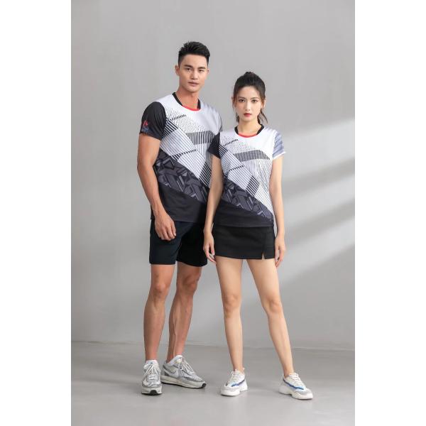 夏用バトミントンユニフォーム2 半袖 メンズ レディース チーム競技ユニフォーム 通気性 快適性　Y...