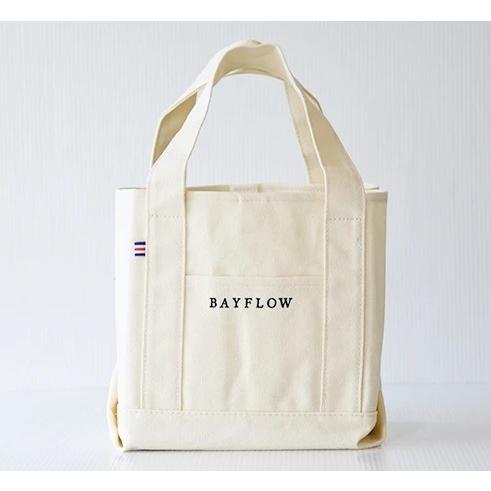 ベイフロー BAYFLOW 収納5ポケット LOGO TOTE BAG ホワイト 底板付き 5部屋 ...