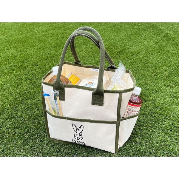 ローソン ディーオーディー LAWSON DOD マルチポケット付き トートバッグ 7つポケット 収...