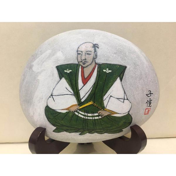 石上三年　一点もの　戦国武将シリーズ　ストーンアート　置物　観賞インテリア　石絵　織田信長　天下布武