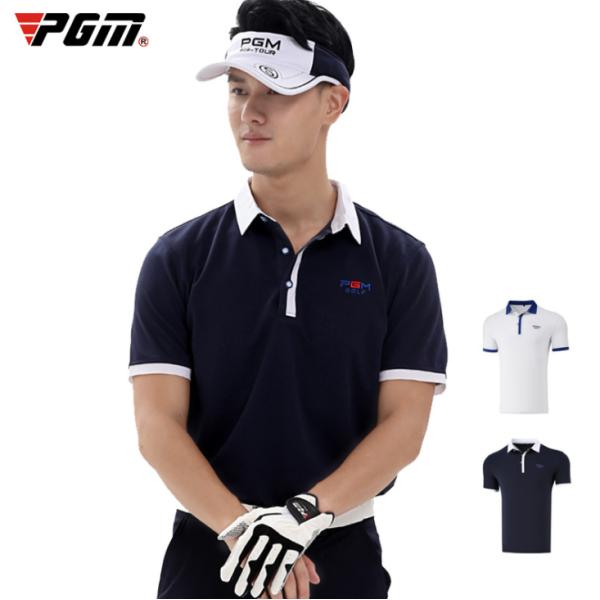 PGM 夏用 メンズウェア　ゴルフメンズウェア　半袖ポロシャツ　試合着　弾力性　速乾性　吸汗　弾力　...