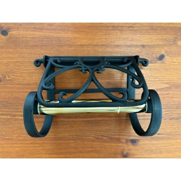 DUVE PH110BK  真鍮製 スティック型ペーパーホルダー 模様上蓋  黒 (ペーパーホルダー...
