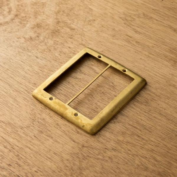 DUVE SP415HP　真鍮製 スイッチプレート  二つ大穴  金 (コンセントカバー金物 ブラス...