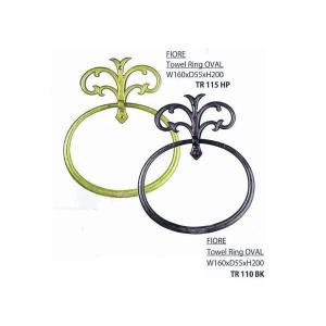 DUVE TR110BK(仕上色：ブラック)　真鍮製 タオルリング Towel Ring OVAL (タオル掛け アンティーク調 アイアン雑貨 タオルかけ サニタリー おしゃれ）｜todakana